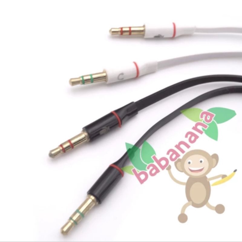 Kabel splitter audio mic speaker 3.5mm jack aux earphone headset