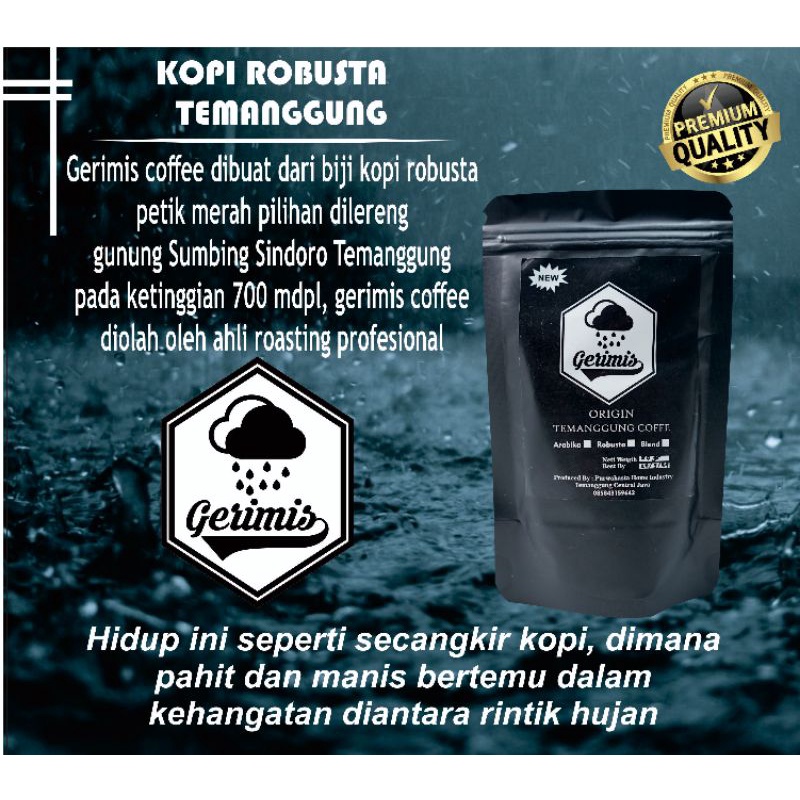 

Kopi Gerimis ROBUSTA 1KG/100% full robusta/Kopi Asli Temanggung