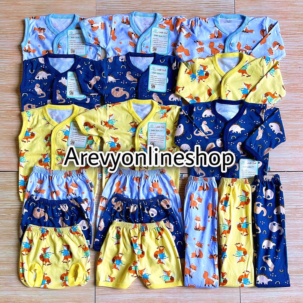 Paket Baju Bayi Newborn Winteku &amp; Little Owl Isi 18-31 Pcs Piyama Baby Gift Set Paket Lahiran Setelan Baju Bayi Celana Bayi Baru Lahir Baju Panjang Celana Panjang Baju Pendek Celana Pendek Baju Kutung Celana pop STK Sarung Tangan Dan Kaos Kaki Topi Bayi