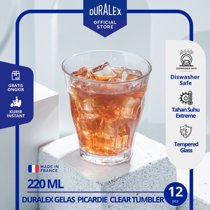 Duralex Gelas Kopi Picardie 220 Ml - Set Of 12