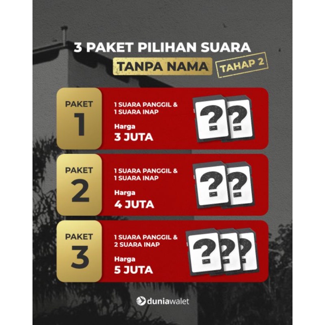 PAKET 2 SUARA WALET EDISI KHUSUS TANPA NAMA ORIGINAL DUNIAWALET BAN DRS ARIF BUDIMAN