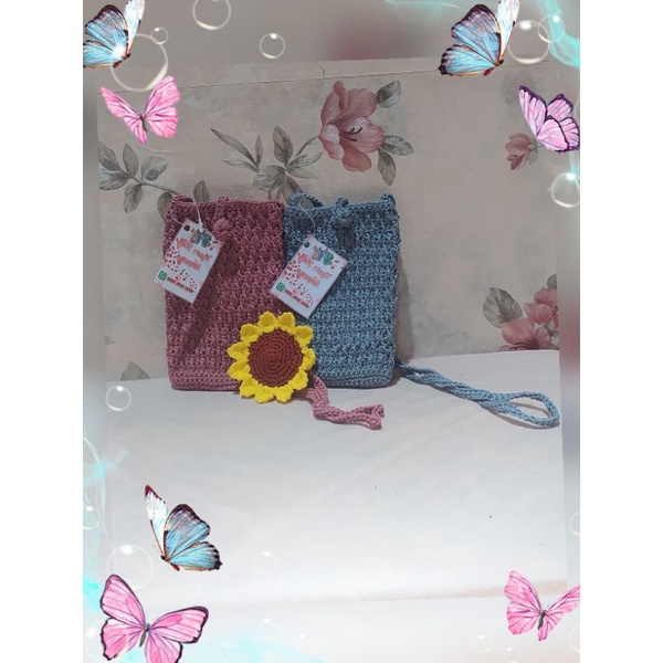 Tas Slempang Hp Rajut Handmade | tas handmade | Tas rajut handmade| tas hp | tas hp rajut simple