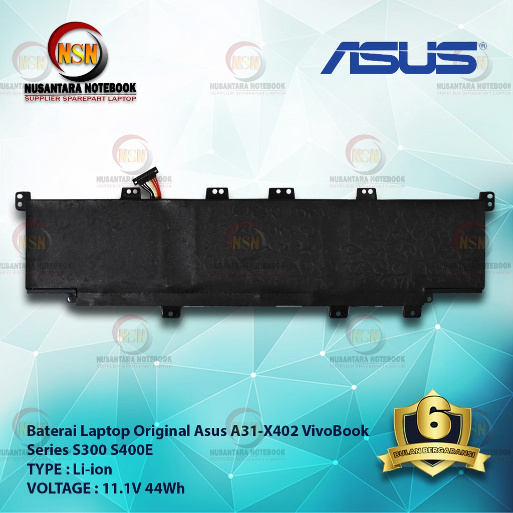 Baterai Original Asus C31-X402 VivoBook S300 S400 S400C S400CA S400E