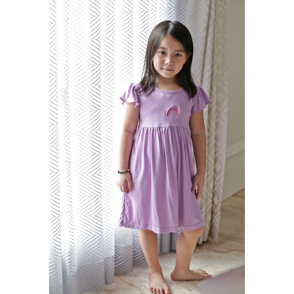 little moochi baby jessline dress anak perempuan girl ruffle cotton bamboo moochi baby