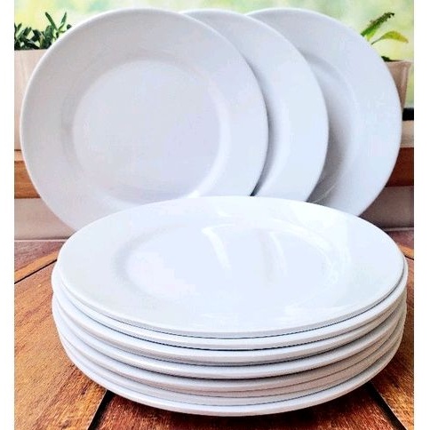 Promo 12.pcs Piring makan saji 26.cm 10.inc melamine polos