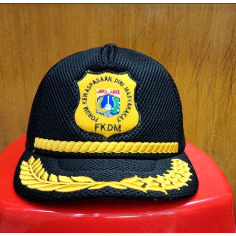 topi FKDM hitam bahan jaring