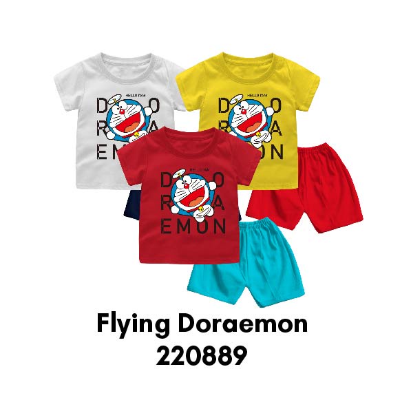 Setelan Bayi &amp; Anak Doraemon Flying Series Usia 6 Bulan-8 Tahun Bahan Katun Combed 30s