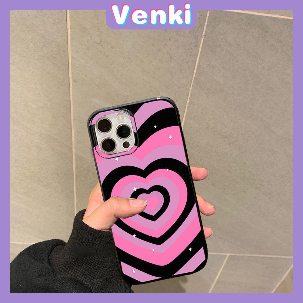 iPhone Case For 14 Series TPU Soft Case Magic Love Circles Glossy Pink Candy Case Camera Protection Shockproof For iPhone 14 13 12 11 Plus Pro Max 7 Plus X XR