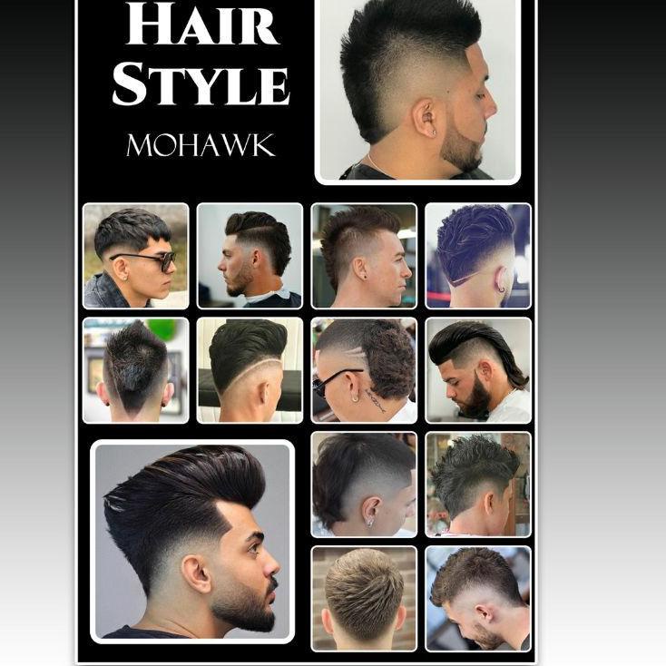 Image of Poster Gambar Contoh Foto Model Rambut Barbershop 6 Lembar #6