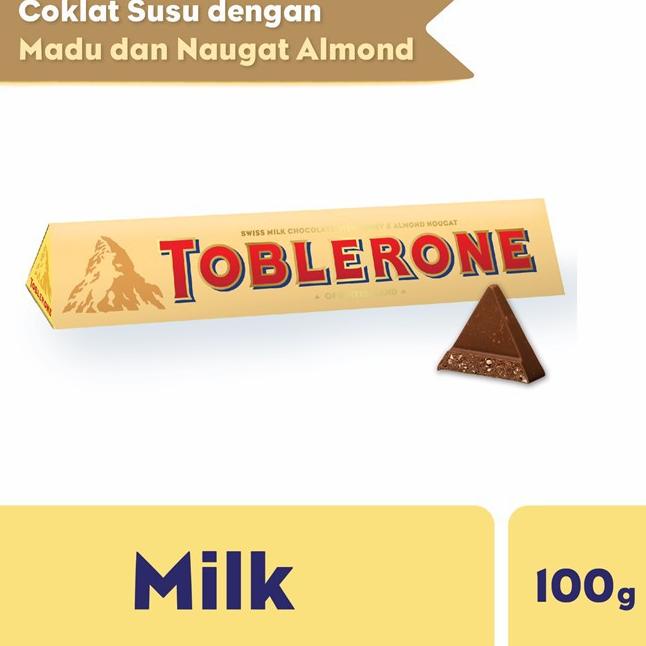 

Wow banget--Toblerone Swiss Milk Chocolate with Honey & Almond Hougat 100gr