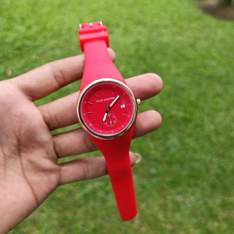 Jam Tangan Wanita Husth Ppuies Tahan Air Terbaru Tanggal Aktif Strap Rubber Cod!  Jam Tangan Cewek Water Resistant Ready stok Realpick Quart Analog_ Fashion Wanita