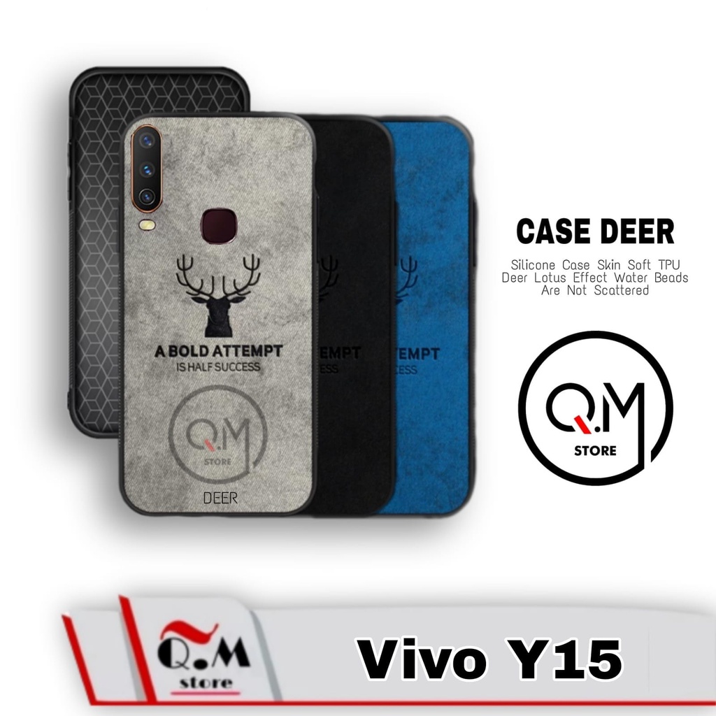 Case Vivo Y15 Softcase Deer TPU JENS Bermotif Rusa Pelindung Back Cover Casing Heandphone