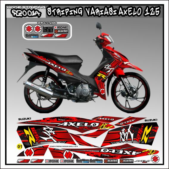 striping sticker suzuki axelo 125 variasi striping axelo 125 kode 001