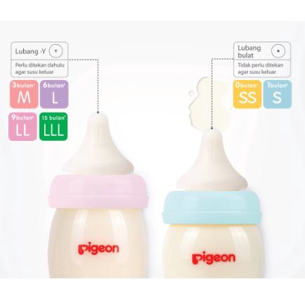 PIGEON Dot Peristaltic Plus isi 3 pcs Blister L / M / S - Soft Touch - Nipple for Wide Neck Bottle