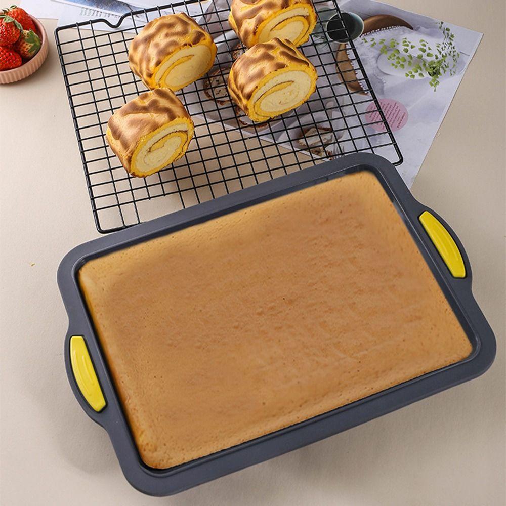 Preva Brownie Pan Bakeware Alat Panggang Pizza Pie Mousse Persegi Panjang Tray Oven Roti Kue Loyang Silikon