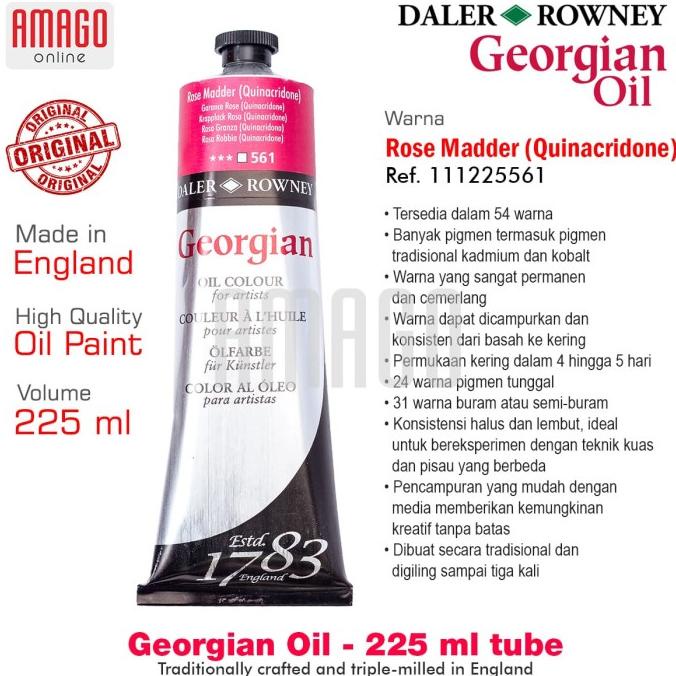 

DALER-ROWNEY - GEORGIAN OIL PAINT 225 ml - ROSE MADDER- 111225561 Non COD