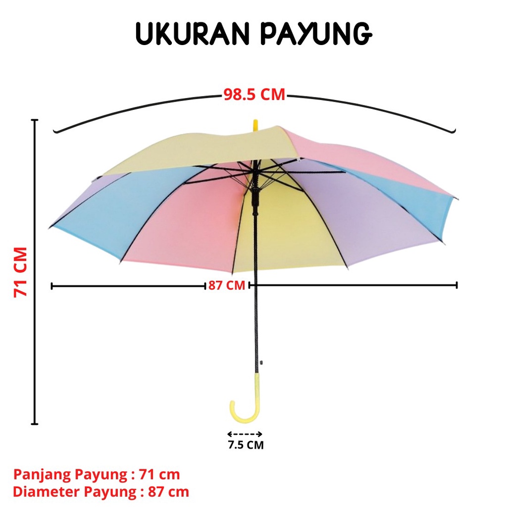 [ ABJ ] Payung Transparan Style Korea Jepang Polos Warna Warni Payung Lipat Bening Cantik Payung Rainbow Umbrella Fashionable Candy