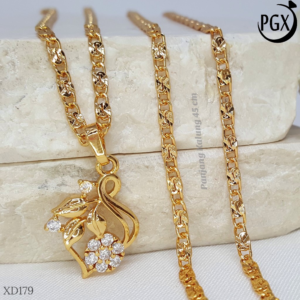 PGX Kalung Wanita Xuping Aksesoris Fashion Perhiasan Lapis Emas XD179