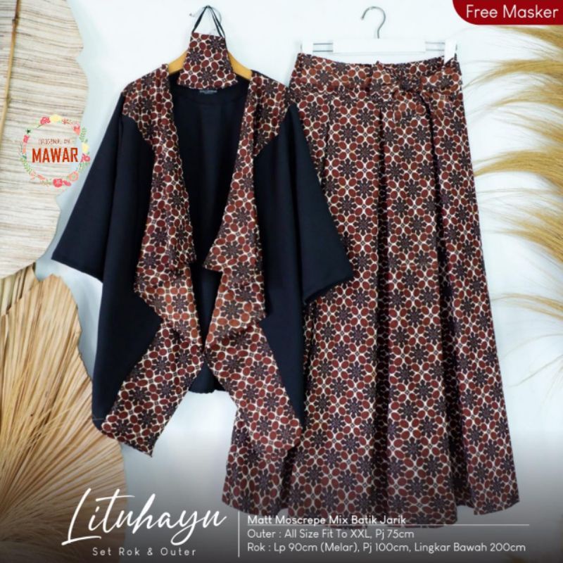 Setelan Batik Set Rok + Outer Batik