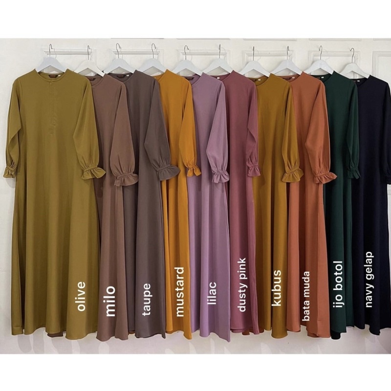 hafsah dress gamis polos simpel elegan Muslim