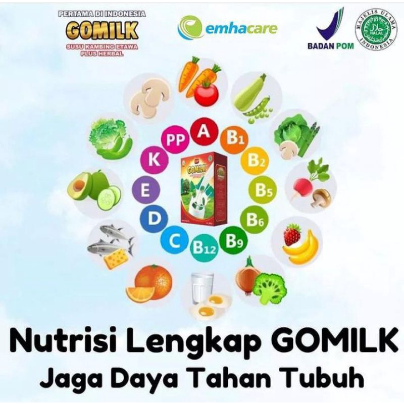 SUSU KAMBING ETAWA GOMILK plus Herbal daun kelor 200 gram