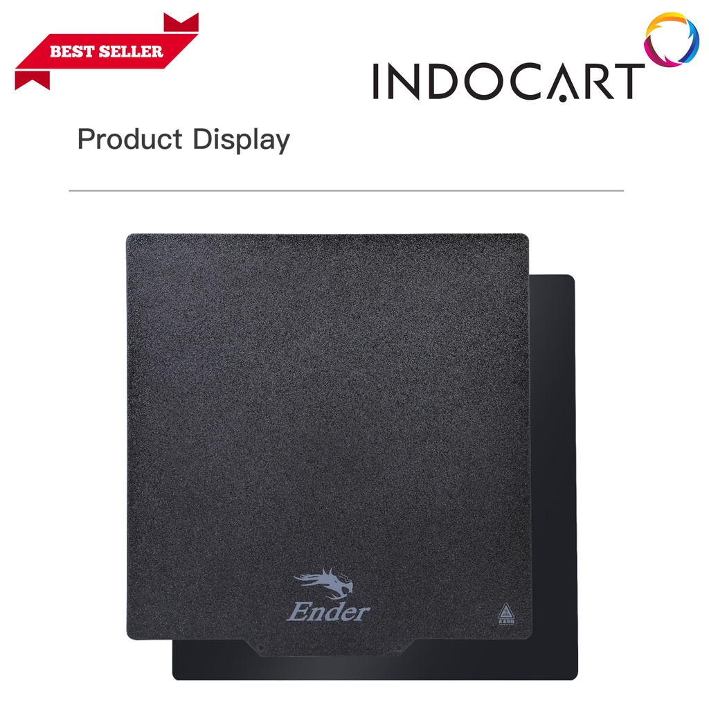 INDOCART PEI Steel Plate 235x235x0.4mm Black Magnetic Flexible