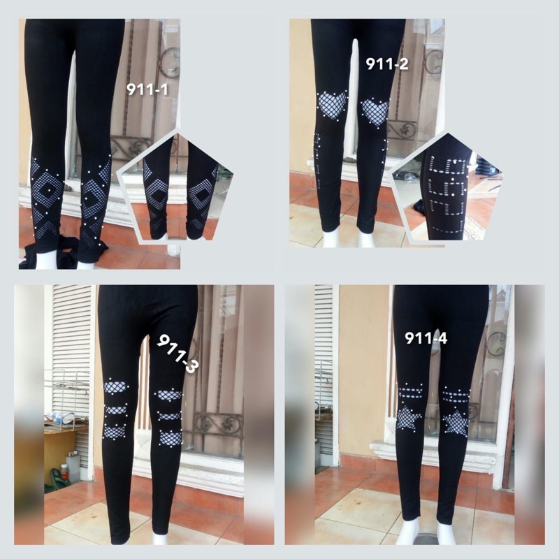 LEGGING Import Motif Renda Mutiara depan panjang 911-3
