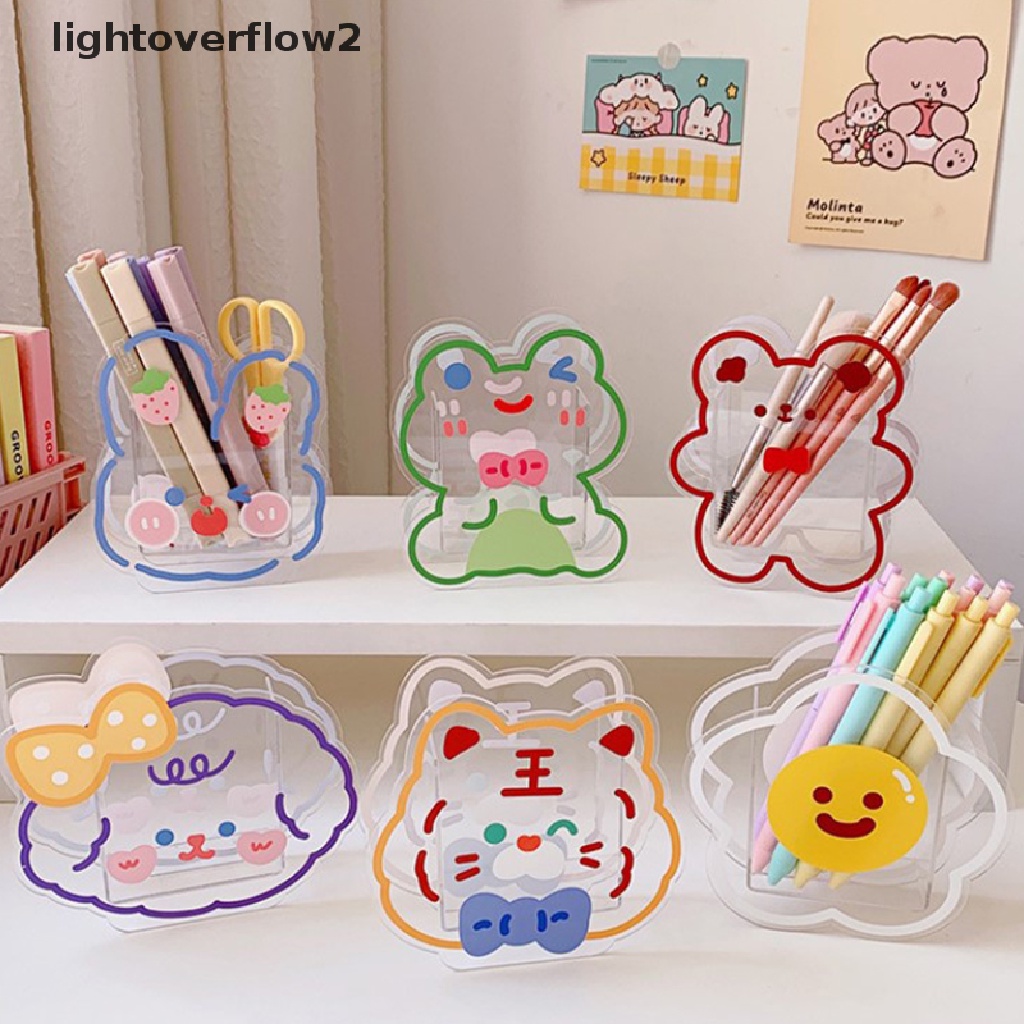 (lightoverflow2) Kotak Organizer Holder Pulpen / Kosmetik / Makeup Desain Beruang Untuk Meja / Kantor