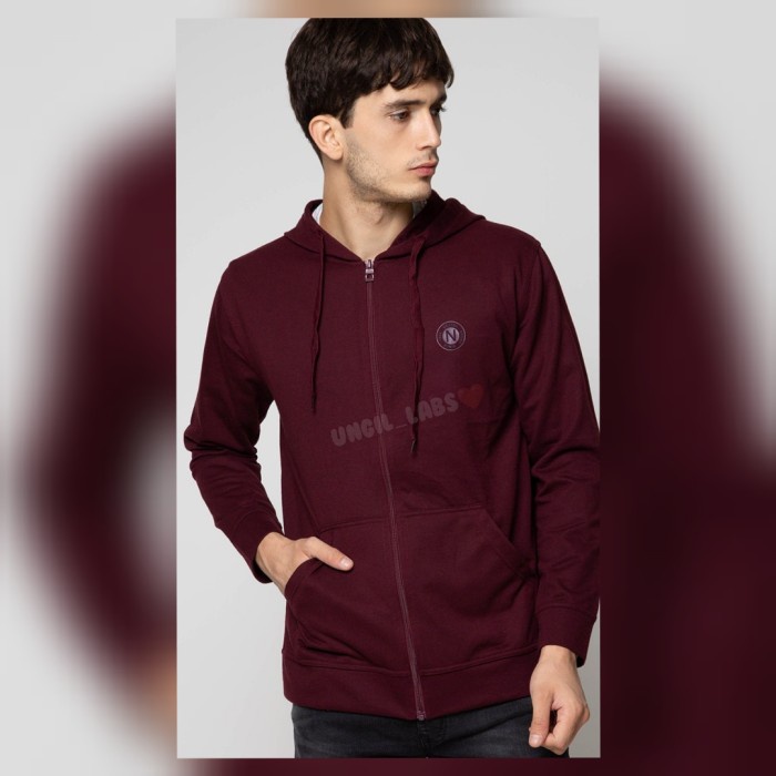 jaket wanita  Termurah Jaket Hoodie Nevada Unisex original Sweater pria wanita - Merah Maroon, S hoo