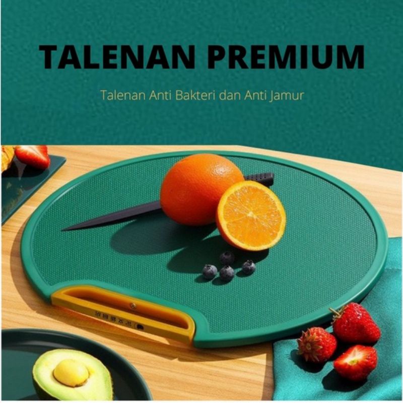 BISA COD!! Talenan Bulat 2in1 Cutting Board dan Parutan Minimalis Bahan Plastik Anti Jamur Bakteri