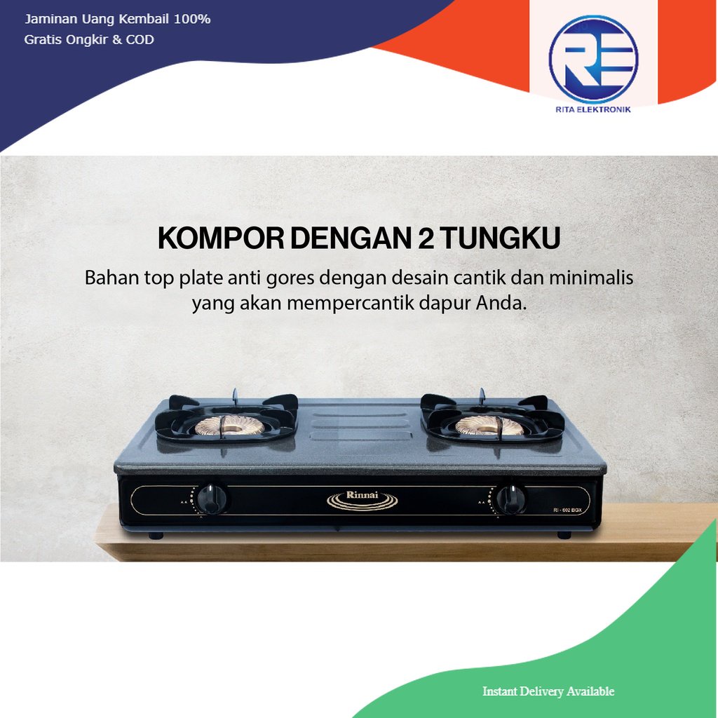 Kompor Gas Rinnai Api Tornado RI 602BGX