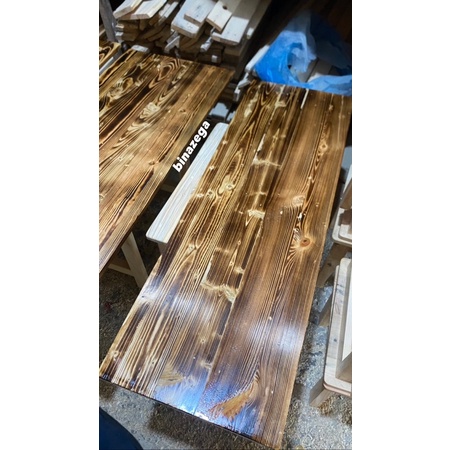 papan kayu jati belanda 120x40x2cm bakar vernis