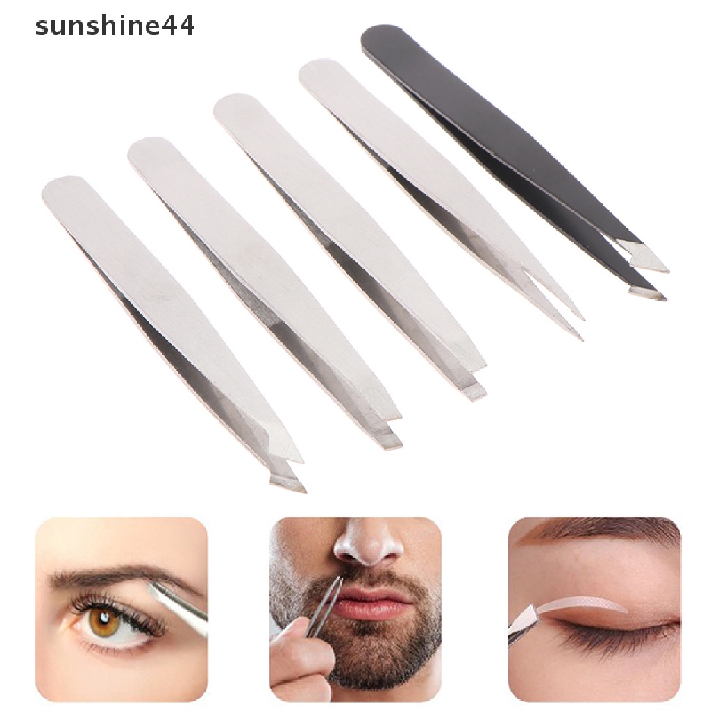 Sunshine Pinset Stainless Steel Untuk Alis / Bulu Mata Palsu