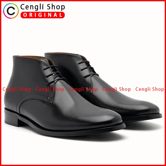 PM001 SEPATU BOOT PEDRO PRIA KERJA KANTOR BRANDED ORIGINAL KULIT HITAM