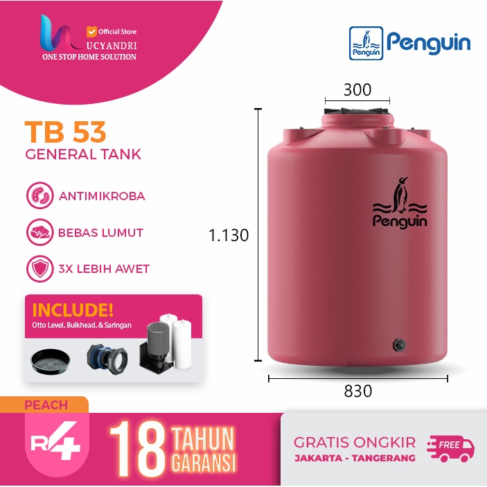 Tangki Air, Tandon Air, Toren Air, Penguin TB 53, 520 L