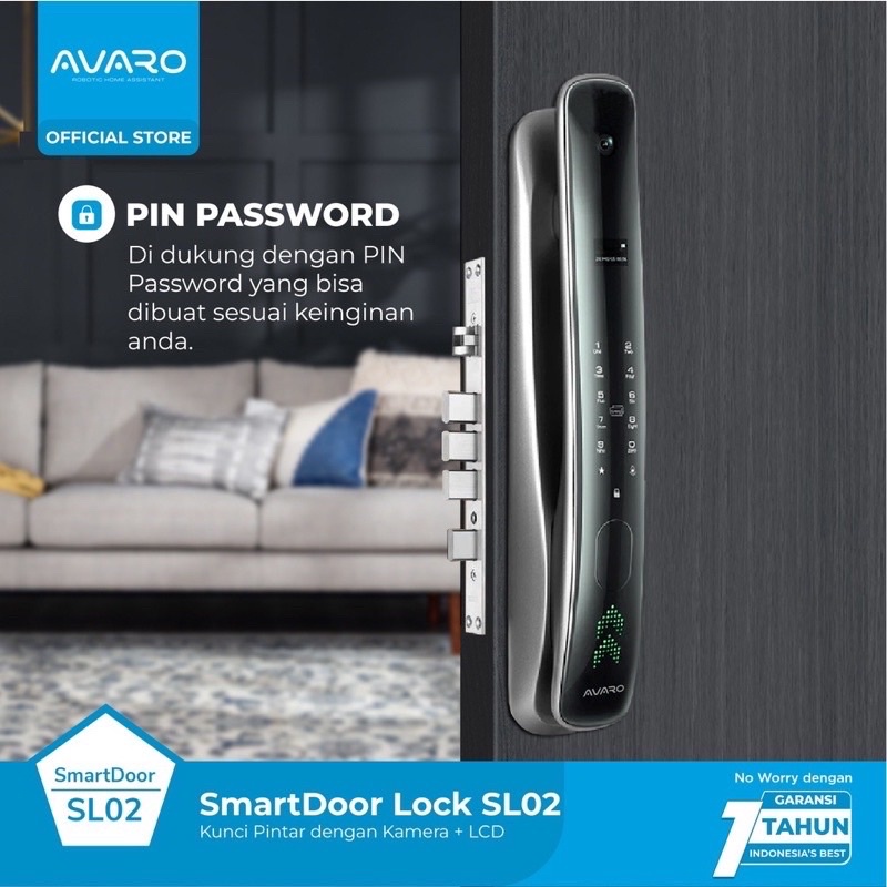 Avaro Smart Door Lock SL02 Kunci Pintu Digital with Camera Built in