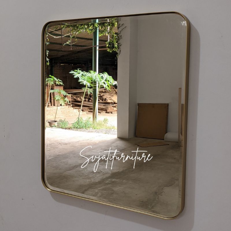 cermin dinding besi gold 60 x 80