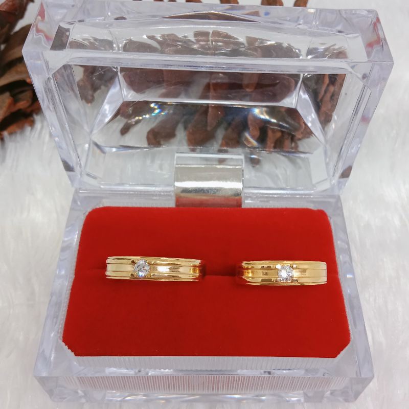 cincin weding ring mata satu, emas kadar 300(6k)