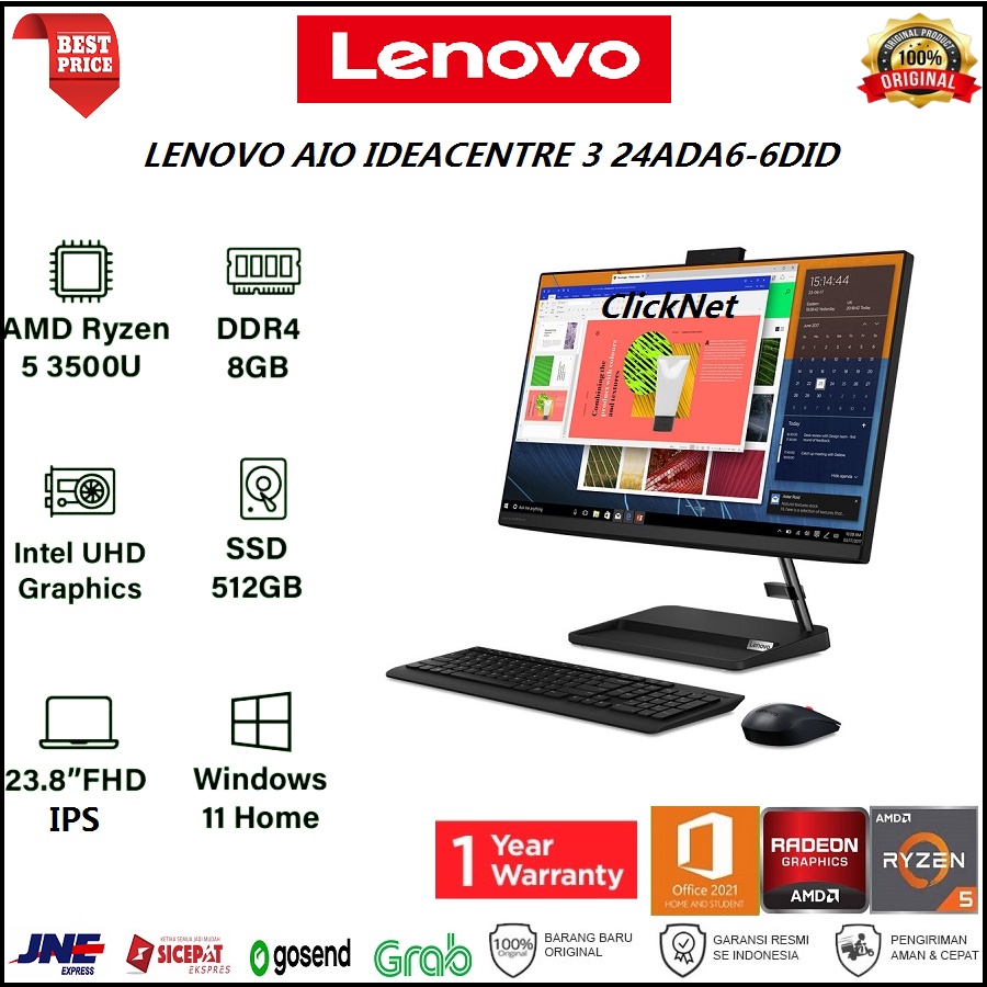 Jual Lenovo Ideacentre Aio Ada Did Ryzen U Gb Gb Ssd