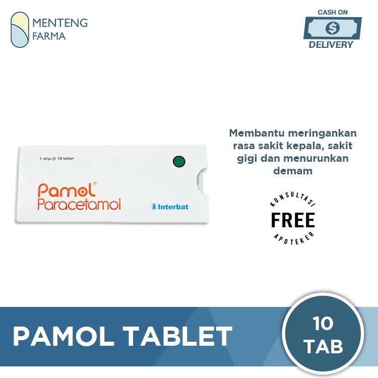 Pamol 500 Mg 10 Tablet - Obat Pereda Demam, Sakit Gigi, Sakit Kepala