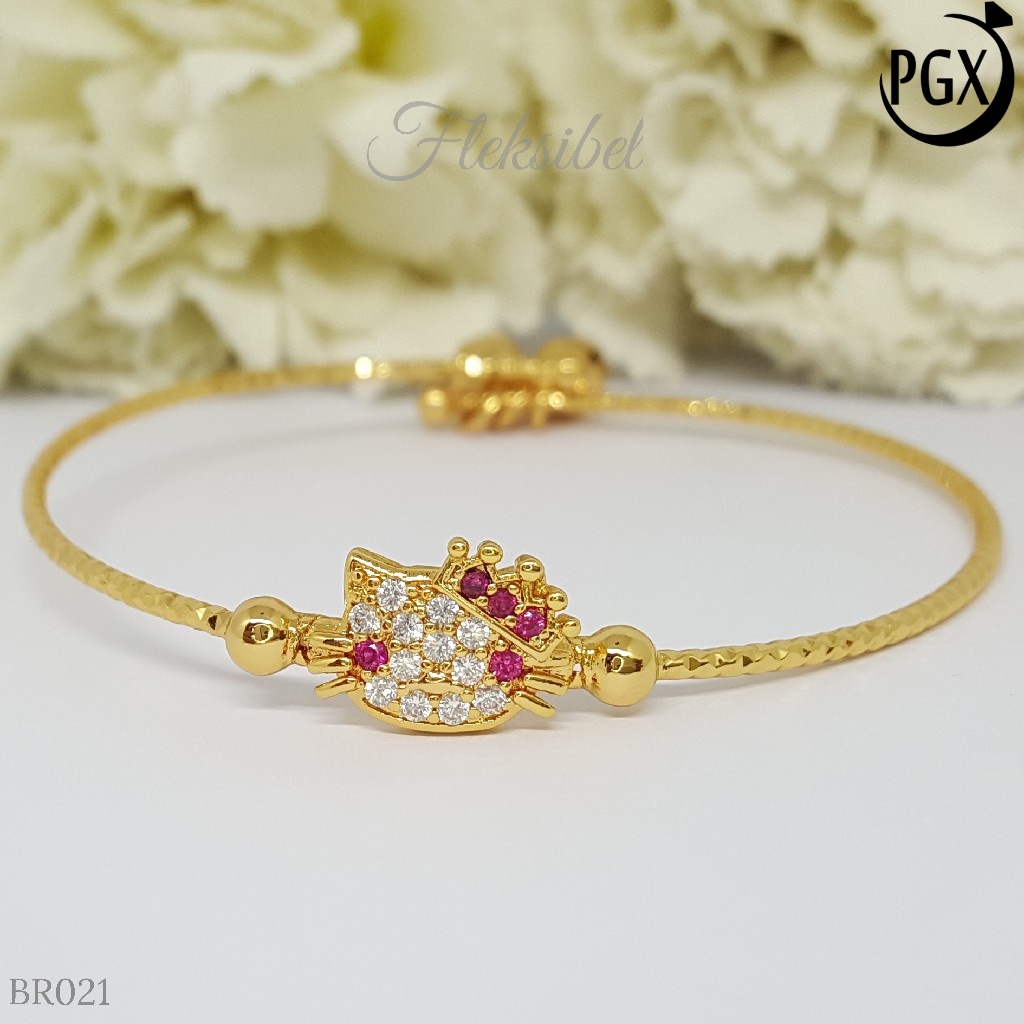 PGX Gelang Bangle Fleksibel Perhiasan Xuping Lapis Emas - BR021