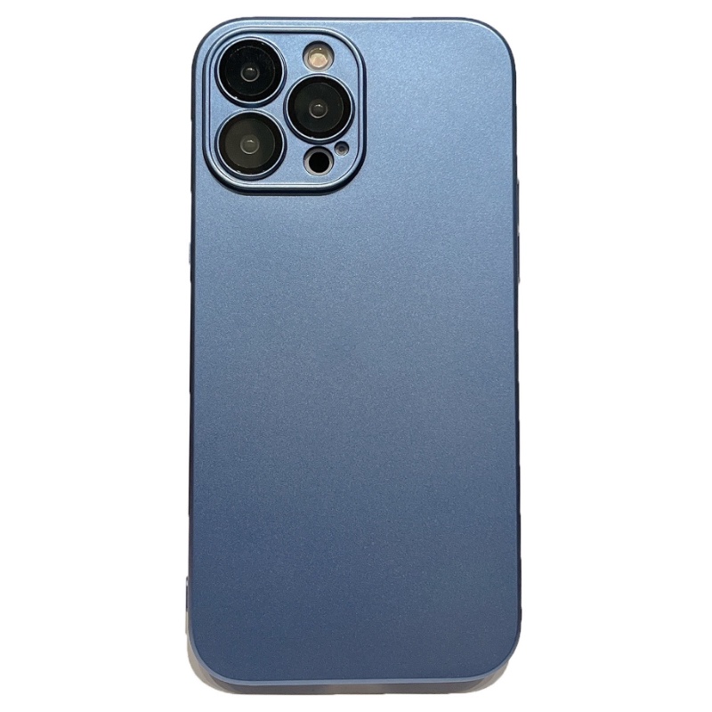 Soft Case Full Cover Hp Warna Biru Navy Untuk iPhone 13 / 12 / 11promax / X / XS Max / XR / 7 / 8plus