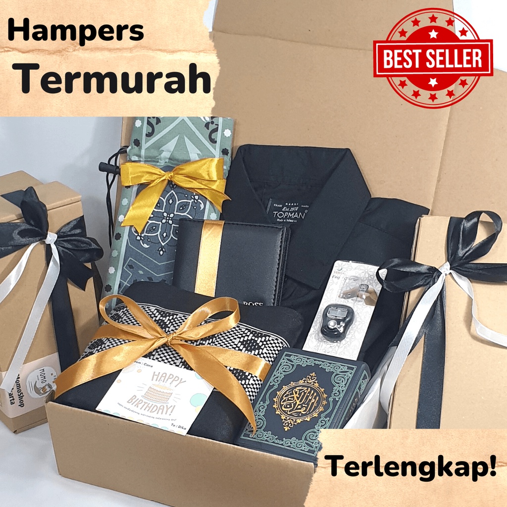 KADO HAMPERS COWOK KEMEJA DOMPET SARUNG ULANG TAHUN MURAH GIFT GRADUATION BOX PREMIUM - Hampers Cowo