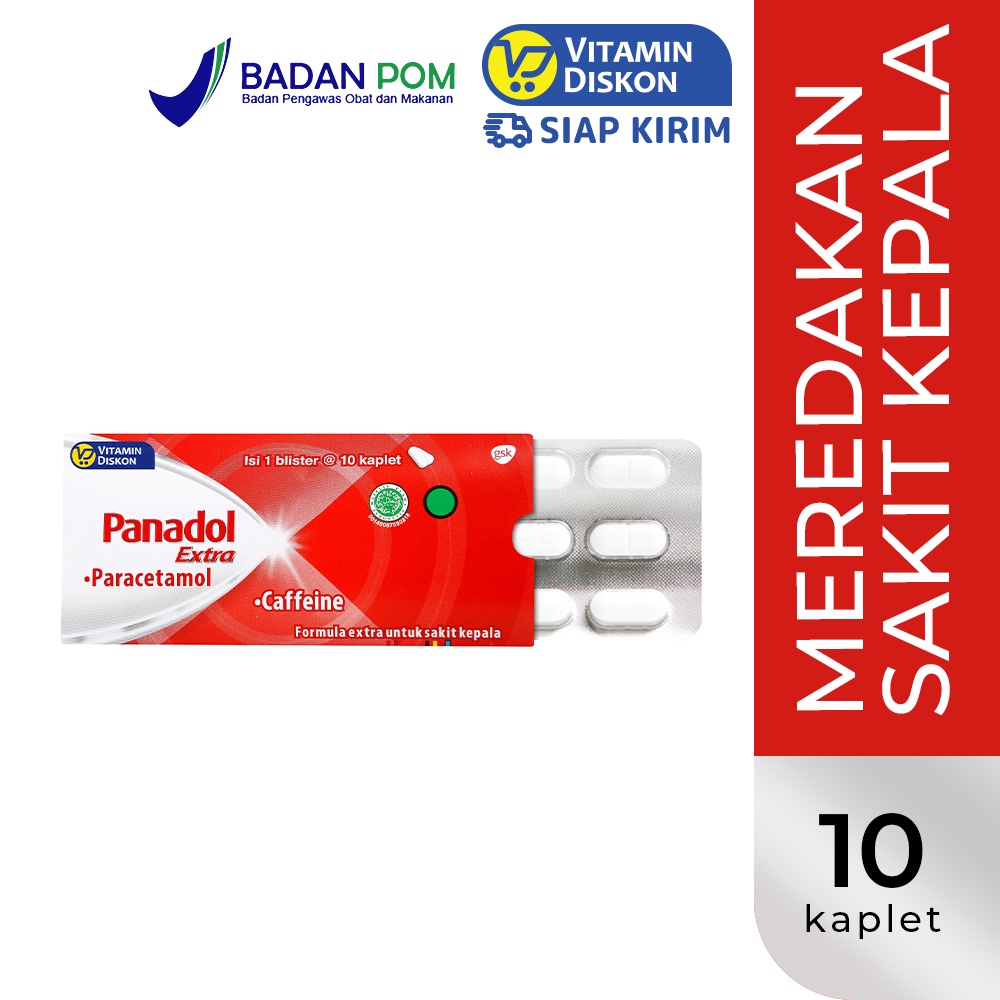 PANADOL MERAH EXTRA 1 STRIP ISI 10 TABLET | Obat Demam Tinggi, Penurun Panas, Sakit Kepala, Sakit Gi