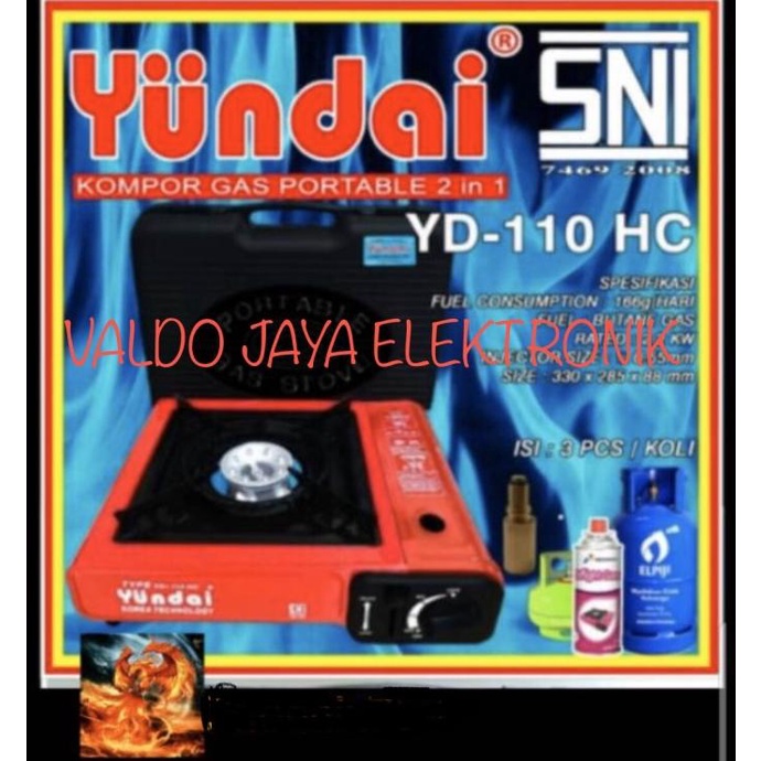 YUNDAI Kompor Gas Portable/Kompor Gas Travel YUNDAI YD-110HC 2in1 ORI
