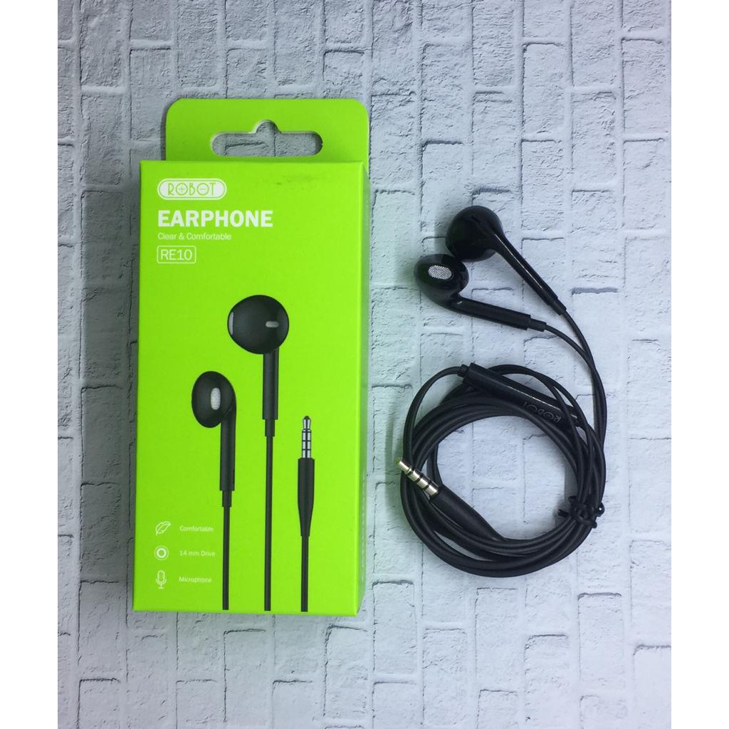 ROBOT RE10 semi in-ear clear and comfortable wired  headset black