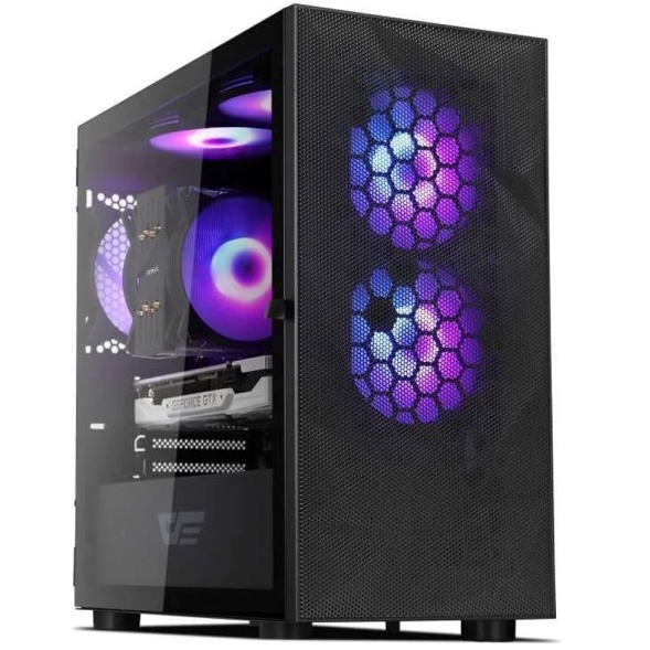 Casing DARKFLASH DLM21 Mesh Black Micro ATX Tempered | ITECHBALI