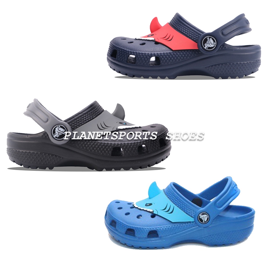 Sale! Crocs Fun Lab Baby Shark - Biru Sandal Anak Cowok Cewek Original Sendal Karet Anak Cowo Cewe