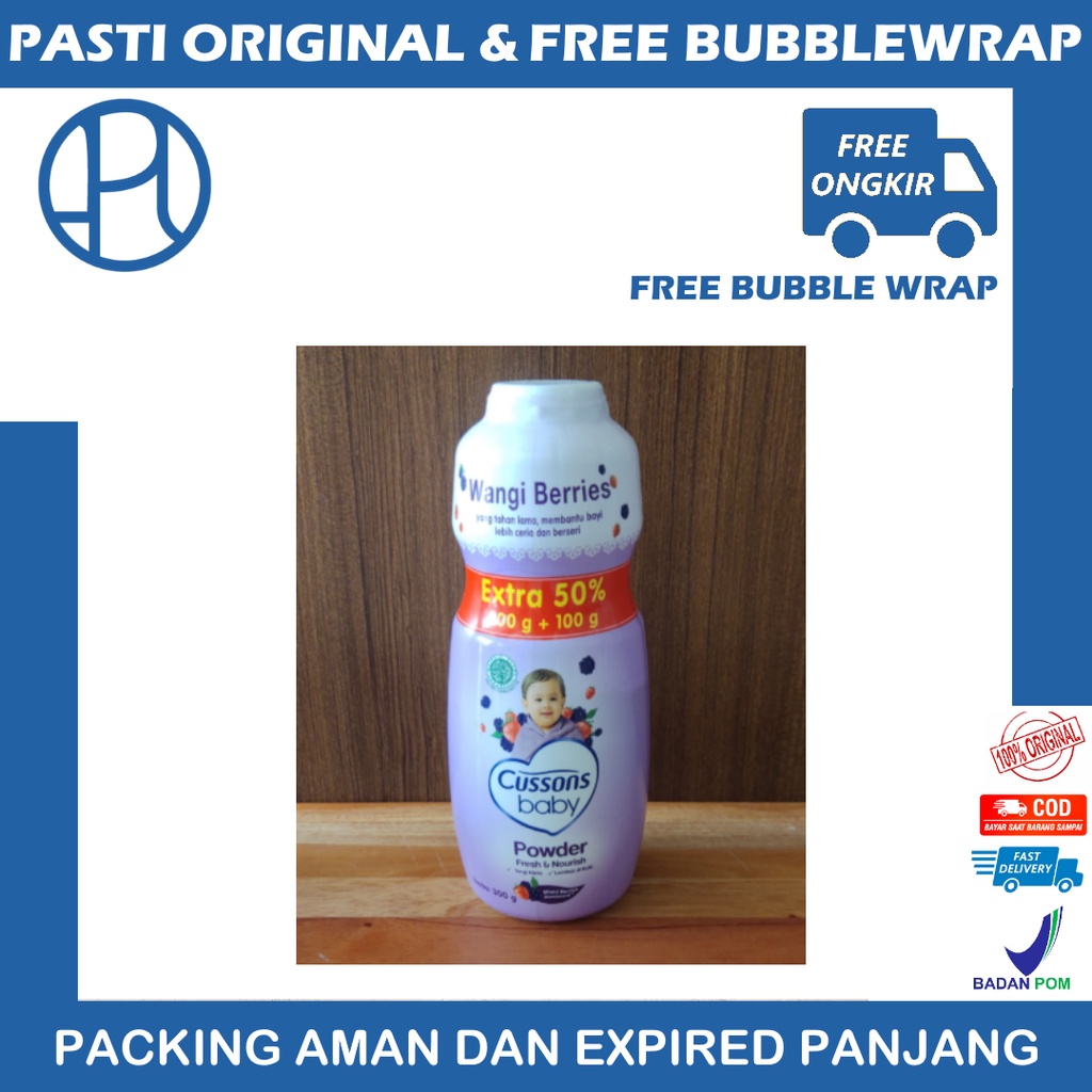 CUSSONS BABY POWDER 200gr + 60gr BEDAK BAYI CUSSONS PINK BIRU UNGU SOFT SMOOTH MILD GENTLE FRESH NOURISH CUSSON