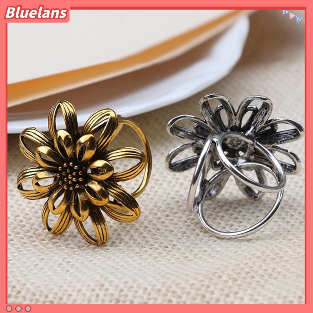 Bluelans Vintage Women Flower Shawl 3 Rings Buckle Scarf Clip Brooch Pin Jewelry Gift